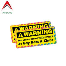 Aliauto 2 X Warning Car Sticker Stops At Gay Bars Clubs Vinyl Decal Cover Scratches for Golf 5 Kia Ceed Porsche Mazda,12cm*5cm 2024 - buy cheap