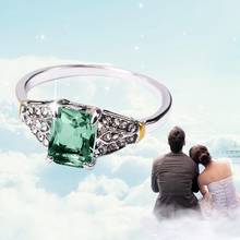 Женское роскошное обручальное кольцо с фианитом синего/фиолетового/зеленого цвета, обручальное кольцо, подарок 2024 - купить недорого