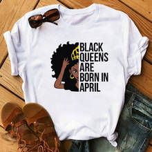 Maycaur Afro Girl Africa Hair Crown Top Women T-shirts Melanin Queen Female O-neck Tshirt Black Girls Tees Fashion Female Shirt 2024 - buy cheap