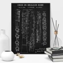 Wind Instrument Patent Prints Oboe English Horn Blueprint Poster Wall Art Canvas Painting Jazz Music Studio Decor Musician Gift 2024 - buy cheap