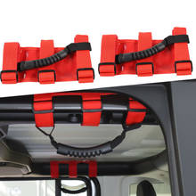 Регулируемый ремень красный рулон бар крепление Боковая ручка захвата для Jeep Wrangler JK 4x4WD внедорожные аксессуары 2024 - купить недорого