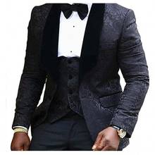 Custom Made Men Suits  Groom Tuxedos Shawl Velvet Lapel Groomsmen Wedding Best Man 3 Pieces ( Jacket+Pants+Vest+Bow Tie ) C901 2024 - buy cheap