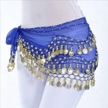 Women Sexy Bellydance Costume 128Pcs Gold Coin Waist Chain Dance Skirt Hip Scarf Chiffon Belly Dance Belt Dancing Accessories 2024 - buy cheap