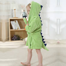 Toalha de banho infantil dinossauro com capuz, roupão de bebê, toalha para recém-nascidos de flanela 2024 - compre barato