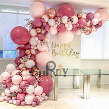 DIY Retro Hot Pink Balloon Garland Arch Kit 4D Rose Gold Baby Pink White Balloons for Birthday Anniversary Weddings Party Decor 2024 - buy cheap