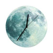 Reloj de pared con Luna brillante para el hogar, decoración de pared de 30cm, impermeable, acrílico, PVC, luminoso, colgante, para sala de estar y dormitorio 2024 - compra barato