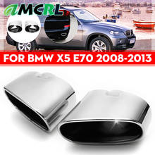 Pair Chrome Car Exhaust Dual Tail Pipe Muffler Tip For BMW X5 E70 2008 2009 2010 2011 2012 2013 Exhaust Tail Tip Pipe Muffler 2024 - купить недорого