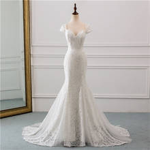 New capsleeve wedding dress  lace for wedding Vestido de noiva Mermaid wedding dresses ivory / white color 2024 - buy cheap