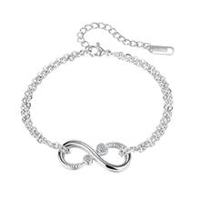 Fashion Simple Infinity Cubic Zirconia Bracelets Stainless Steel Adjustable Chain Bracelet for Woman Festival Mother's Day Gift 2024 - buy cheap