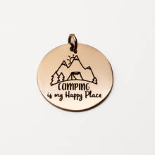 20pcs Camping Charms Stainless Steel Pendant Camping Is My Happy Place Charm DIY Handmade Accessories 2024 - buy cheap