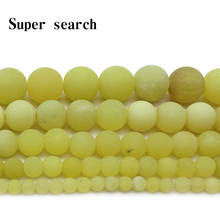 Matte Natural Stone light Yellow Lemon Jades Chalcedony Beads Round Loose spacer Beads For Jewelry Making DIY Bracelet Necklace 2024 - buy cheap