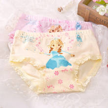Ropa interior de algodón para niñas, bragas de triángulo de dibujos animados, traje de princesa, 2-10 años, 3 unids/lote 2024 - compra barato