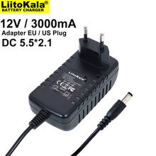 Liitokala Lii-500S Lii-S6 12V 3A adapter power supply monitor door DC 5.5 * 2.1mm EU/US plug INPUT AC 100-240V 2024 - buy cheap