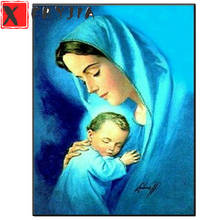 5D алмазная живопись Дева Мария дети христианская религия Иисус Христа Алмазная вышивка материнская любовь ребенок религиозный домашний декор 2024 - купить недорого