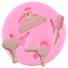 Woman Hair Beauty Makeup Tools Silicone Molds Comb Curling Fondant Mold Cake Decorating Tools Candy Chocolate Gumpaste Moulds 2024 - buy cheap