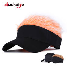 Gorra de béisbol de estilo falso para hombre y mujer, visera con pelo falso, peluquín, peluca divertida, regalos geniales, gorros de hueso, novedad 2024 - compra barato