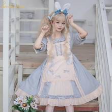 Vestido de Lolita azul de manga corta/larga para mujer, vestido kawaii, vestido victoriano, disfraz de Cosplay para adulto 2024 - compra barato