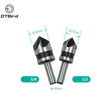 2pcs HSS 5 Flute Countersink Drill Bit 82 Degree Point Angle Chamfer Chamfering Countersinking Cutter 1/4" Round Shank Tool  DT6 2024 - buy cheap