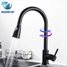 Pull Out Kitchen Faucet Deck Mount Sink Faucet Shower Column Mode Kitchen Faucet Hot Cold Mixer Crane Black Brushed Nickel Style 2024 - buy cheap