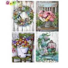 DPF diamond embroidery flower diamond painting cross stitch crafts diamond mosaic kit square/round rhinestone home decor 2024 - buy cheap