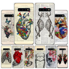 Human anatomy organ newspaper Phone Case For Samsung Galaxy S22 S21 Ultra S10 Plus S20 FE S10E S9 S8 S7 Edge J4 + Soft Cover 2024 - buy cheap