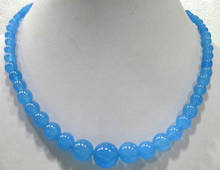 charming 6-14mm blue natural jade necklace 2024 - buy cheap