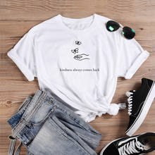 Camiseta de mariposa kindly always come back unisex, 100% algodón, moda, gráfico grunge, informal, con cita, top 2024 - compra barato