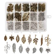 150pcs/box Tibetan Style Alloy Charm Leaf Pendant for Necklace Jewelry Accessories Mixed Style 2024 - buy cheap