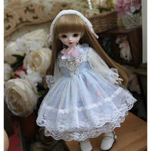 BJD blue color lace dress + hair band for 1/3 1/4 1/6 BJD SD DD Blyth doll dress doll accessories only clothes 2024 - buy cheap