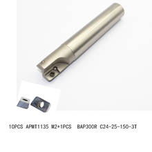 10PCS APMT1135 M2+1PCS  BAP300R C24 25 150 3T carbide insert milling holder cnc endmill cutter high quality 2024 - buy cheap