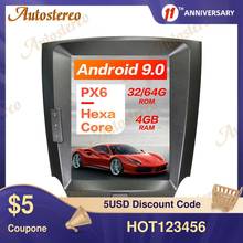 Reproductor Multimedia para coche, pantalla Vertical estilo Tesla, Android 9,0, PX6, 4GB, navegación GPS, unidad principal, Radio automática, para LEXUS IS250 IS350 2024 - compra barato