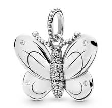 Genuine 925 Sterling Silver Charm Decorative Butterfly With Crystal Pendant Beads Fit pandora  Bracelet & Necklace Diy Jewelry 2024 - buy cheap