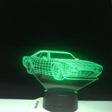 Lámpara LED nocturna en forma de coche, Luminaria Visual que cambia de color para vehículo, iluminación para dormir, decoración del hogar, regalo, 2019, nuevo, 3D, 1461 2024 - compra barato