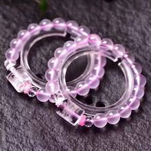 Natural Rose Quartz Pink Bracelet Star Light Women Men Barrel Pendant 10mm Stretch Stretch Rose Quartz Beads Bracelet AAAAAA 2024 - buy cheap