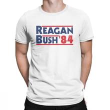 Printed Men T Shirt Reagan Bush '84 Vintage Tops Tees Short Sleeve Conservative Republican GOP O Neck Clothes Cotton T-Shirt 2024 - buy cheap