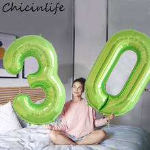 Chicinlife-balão de alumínio, 1 peça, verde, 40 polegadas, para festa de aniversário, chá de bebê, casamento, aniversário, globos, decoração 2024 - compre barato