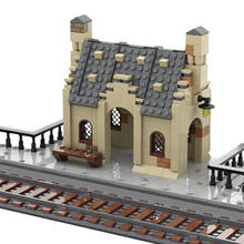 MOC Europe Train Station Streetview Model Set House Building Blocks Bricks DIY Assembly Educational Toys For Kids Gift 496pcs 2024 - buy cheap