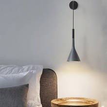 Lámpara de pared LED de mesita de noche, luces de pared de dormitorio, Fondo de sala de estar minimalista, moderna, creativa, nórdica, iluminación de pasillo y escalera 2024 - compra barato
