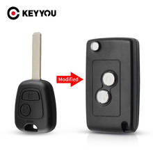 KEYYOU For Citroen C1 C2 C3 C4 Picasso Xsara Modified Folding Car key Case For Peugeot 206 306 307 107 207 407 Partner 2 Buttons 2024 - buy cheap
