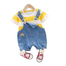 New Summer Baby Clothes Children Boys Short Sleeve T-Shirt Overalls 2Pcs/Set Toddler Sport Costume Girls Clothing Kids Tracksuit 2024 - buy cheap