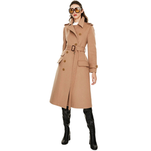 Женское шерстяное пальто, классическое пальто, толстая ветровка, элегантная офисная уличная одежда, зима 2021 2024 - купить недорого