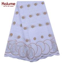 Kalume 2020 African Cotton Lace Fabric Soft Nigerian Swiss Voile Lace Fabric With Stones In Switzerland For Party Dress F1858 2024 - buy cheap