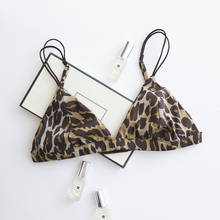 Nature Silk Leopard Sexy Bra Female Slim No Rims French Style Ultrathin Small Chest Bra Romantic Elegant Soft Underwear TG-051 2024 - buy cheap