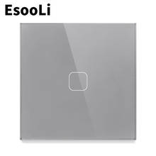 EsooLi-Interruptor de pared con Sensor táctil, 1/2/3 entradas y 1 vía, estándar para UE/Reino Unido, de lujo 2024 - compra barato