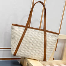 2020 Summer Beach Straw Woven Bag Large Capacity Totes Leather Women Shoulder Bags Casual Rattan Handmade Knitted Travel Handbag 2024 - buy cheap