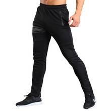 Calça comprida elástica respirável masculina, calça de moletom para esportes fitness academia 2024 - compre barato