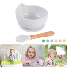 Silicone Baby Feeding Set Baby Feeding Bowl Non-Slip BPA Free Silicone Dishes Tableware Waterproof Spoon Baby Bowl 2024 - buy cheap
