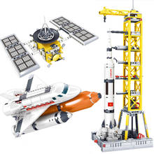 Blocos de construção via satélite mara espaço espacial 3 em 1, educativo, tijolos cidade, brinquedos clássicos para crianças presentes de aniversário 2024 - compre barato