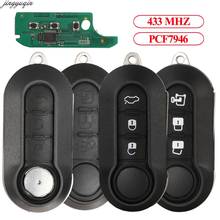 Jingyuqin-mando a distancia para FIAT 500, llave de coche con tapa, Chip PCF7946, sistema Delphi/Marelli, 500L, Bravo, Panda, Punto 3B, 433MHZ 2024 - compra barato
