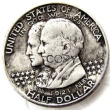 1921 alabama meio dólar prata cópia moeda banhada 2024 - compre barato